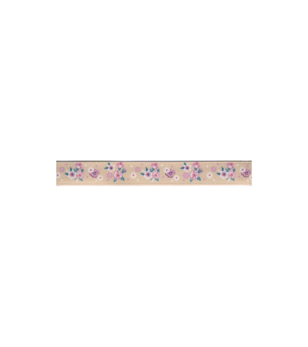 Bobina da 25 m Nastro fiore 10 mm Ecru