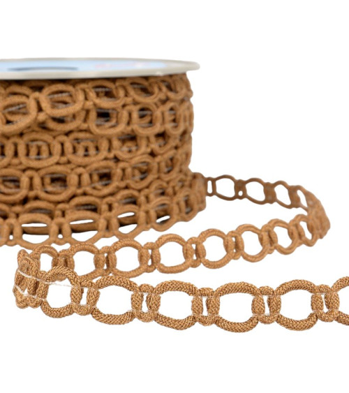 20m reel Polyester and metal link braid 13 mm Rust