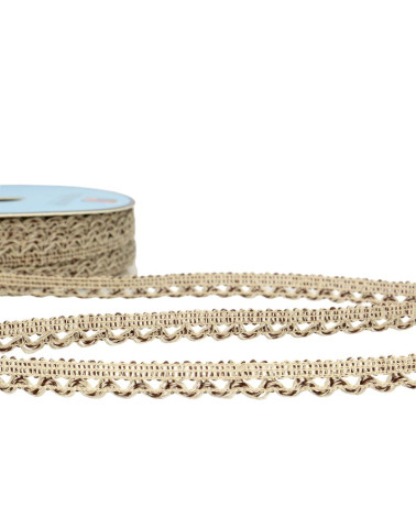 25m spool Lace braid 10 mm Chocolate Brown