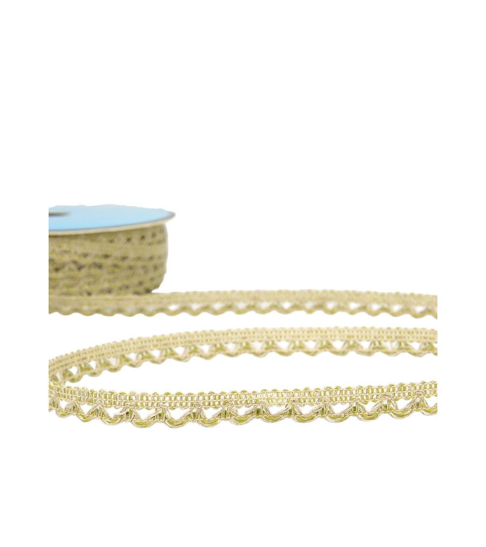 Bobina de 25m Trenza de encaje 10 mm Azul pato