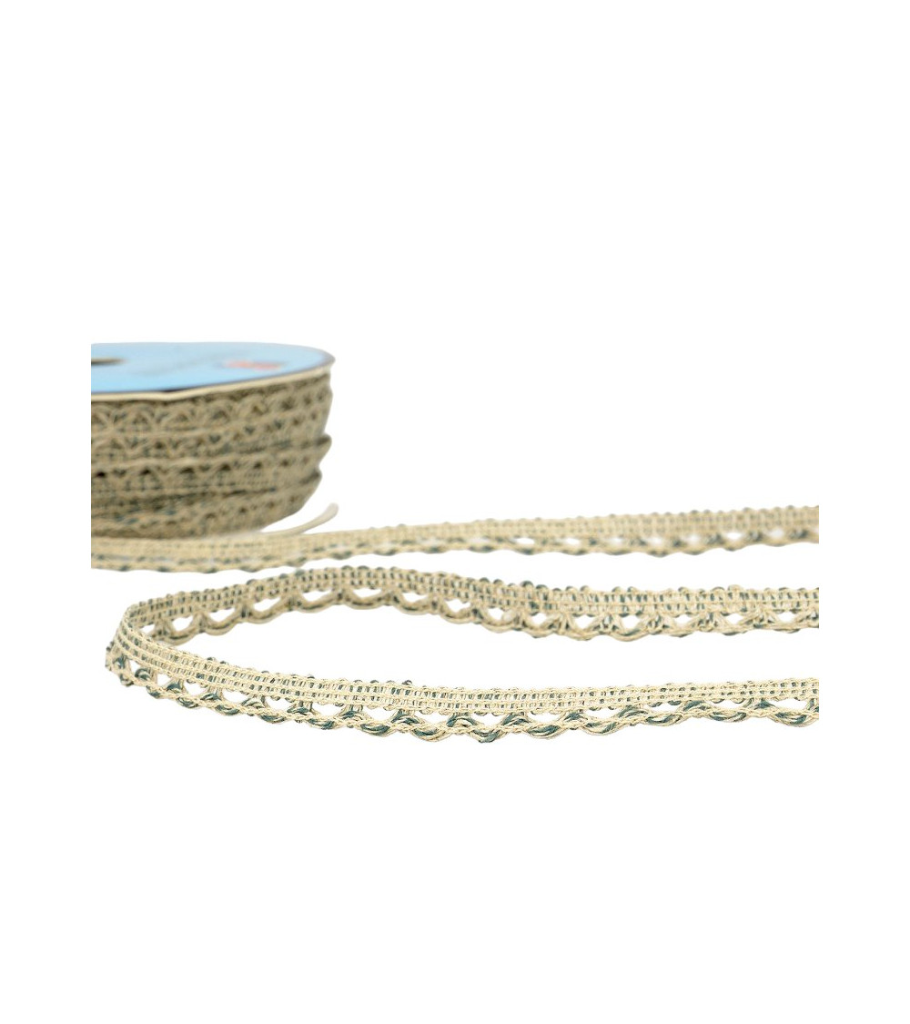 25m spool of 10mm anise green lace trim