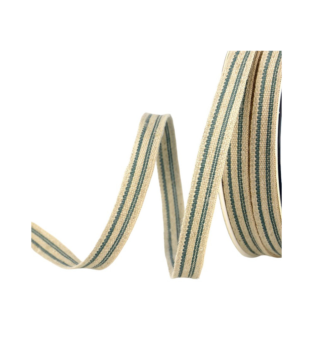 Bobina da 25 m Treccia rigata 11 mm Blu anatra
