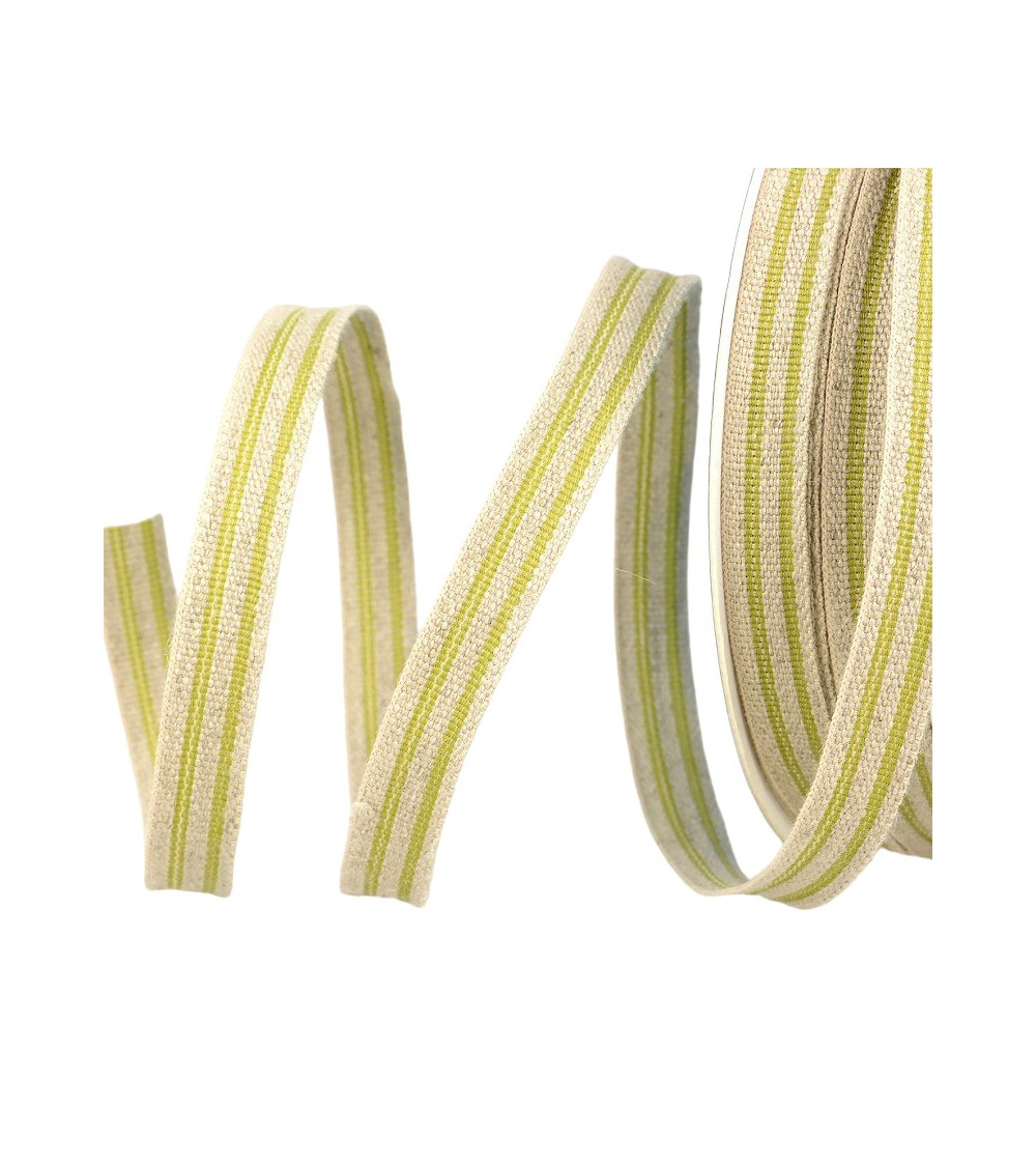 25-m-Spule, gestreiftes Geflecht, 11 mm, Anisgrün