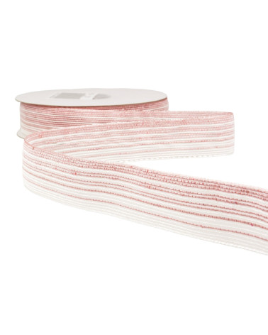 Bobine 15m Galon lignes 26 mm Rose Clair