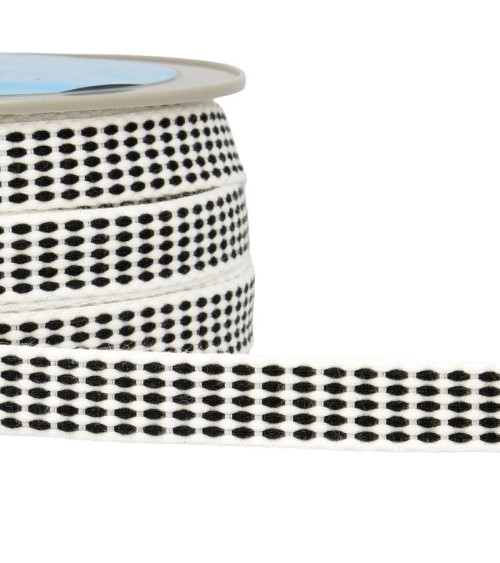 25m reel 15mm dashed braid Black