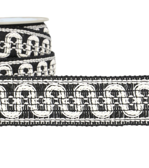 15m reel Wave braid 40 mm White