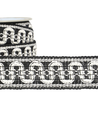 15m reel Wave braid 40 mm White