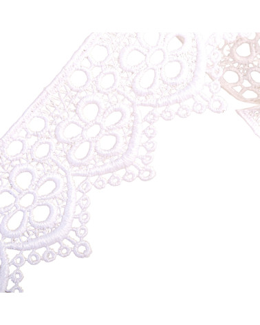 Bobina da 13,7 m fiori di guipure da 42 mm Bianco