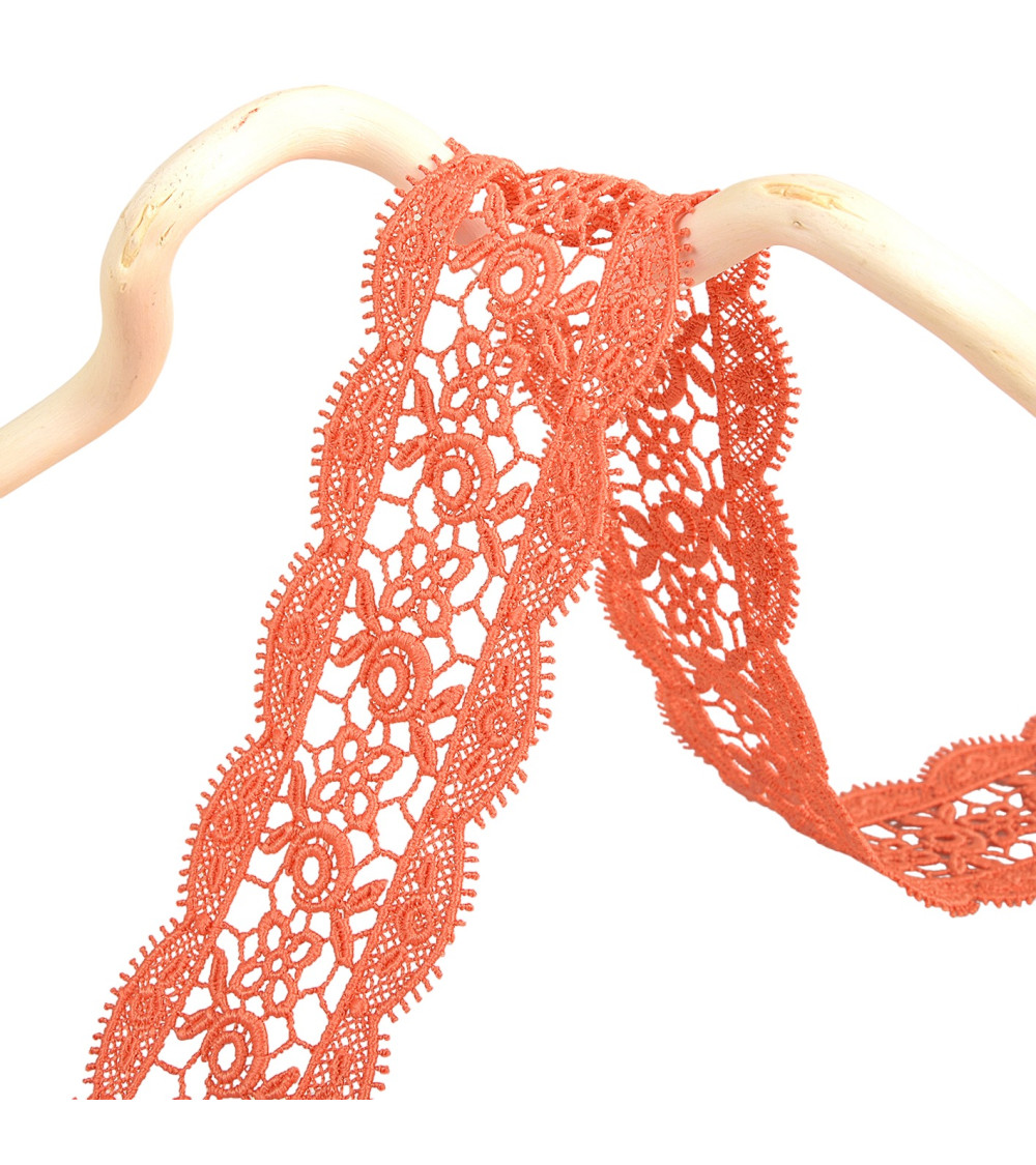 Spool 13.7m guipure between two 50mm Orange