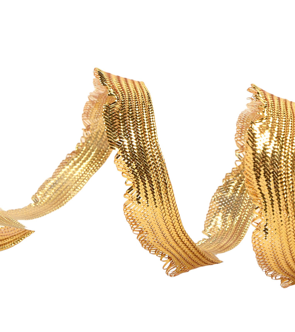 25m spool of scalloped braid 11mm Gold