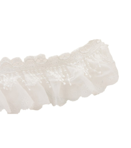 Bobine 10m plissé dentelle 60mm Blanc