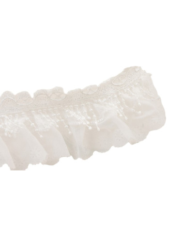 Spool 10m pleated lace 60mm White