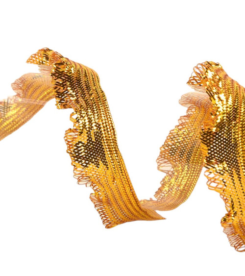 25m spool of 11mm scalloped braid Dark gold