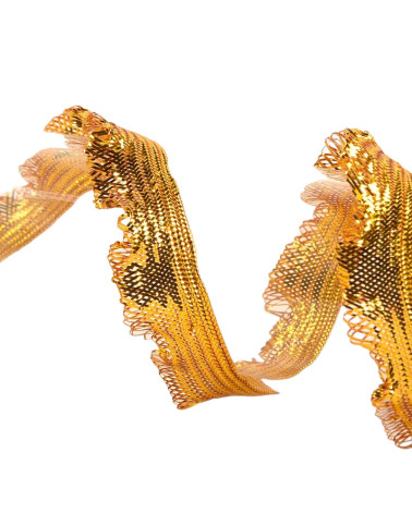 Bobina de 25 m de trenza festoneada de 11 mm Oro oscuro