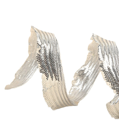 25m spool of 11mm scalloped braid Silver