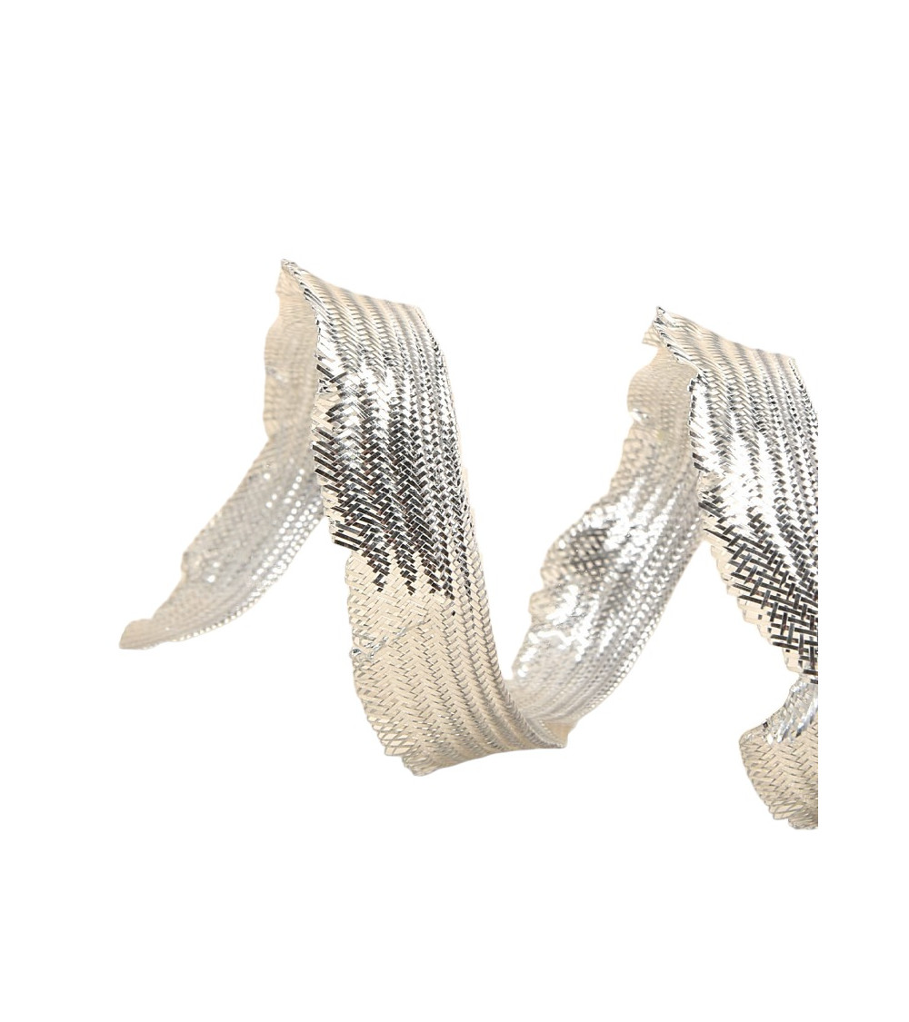 25m spool of 11mm scalloped braid Silver