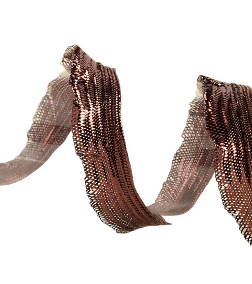 25m spool of scalloped braid 11mm Dark Brown