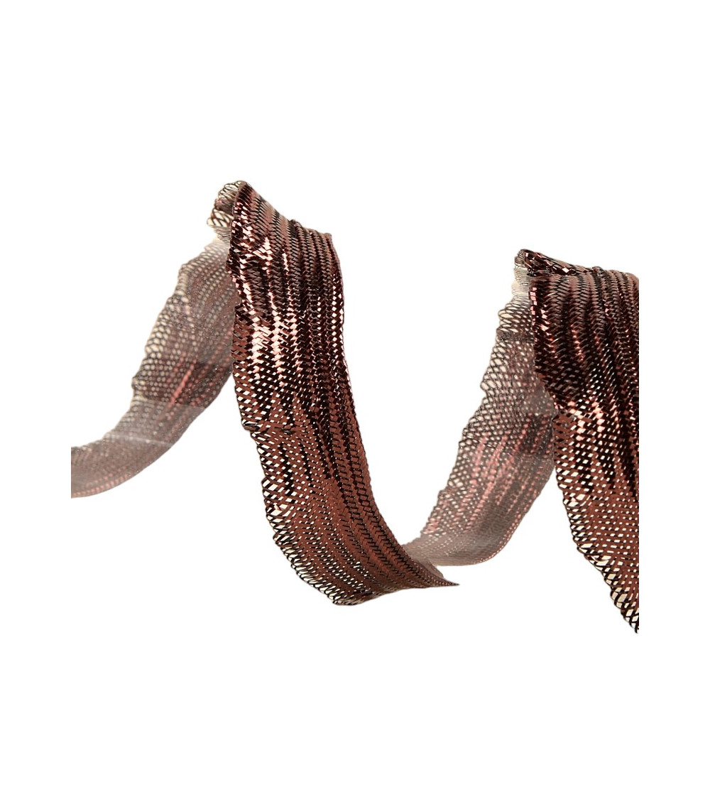 25m spool of scalloped braid 11mm Dark Brown