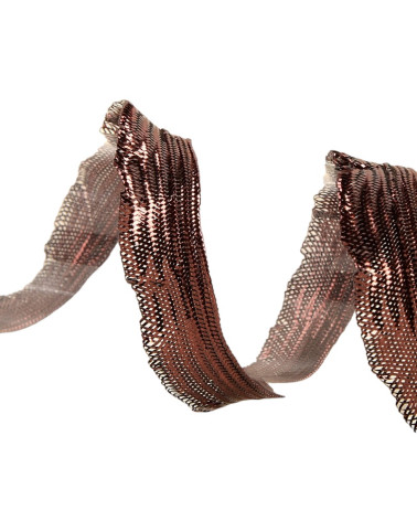 25m spool of scalloped braid 11mm Dark Brown