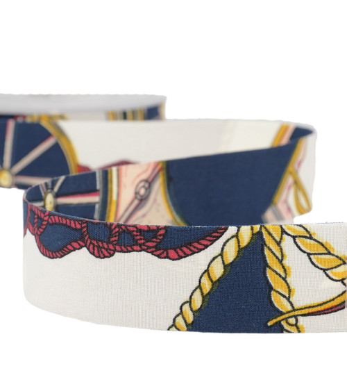 15m spool Pink and navy scarf ribbon