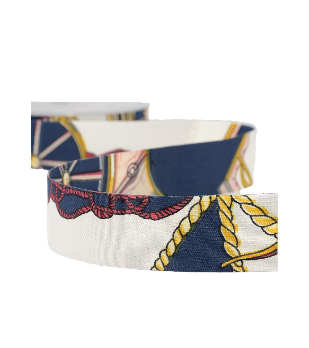 15m spool of pink and navy scarf ribbon