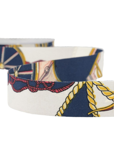 15m spool of pink and navy scarf ribbon