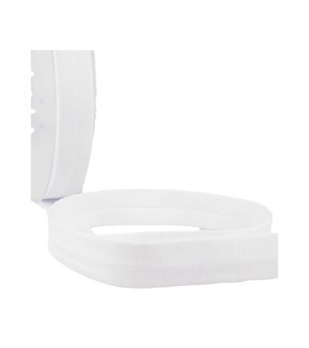20m reel Folded bias binding 'jersey' 20mm white