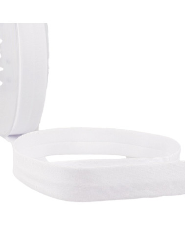 20m reel Folded bias binding 'jersey' 20mm white