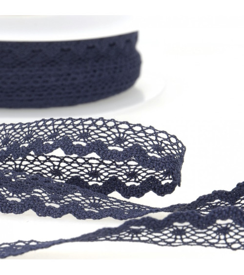 30m spool of cotton lace 13mm navy