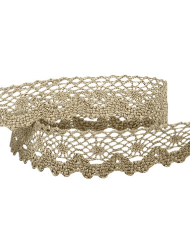30m spool of cotton lace 13mm taupe