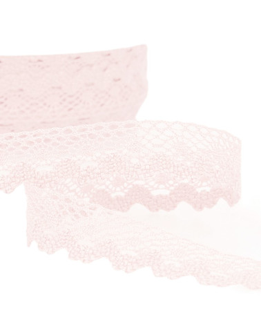 30m spool of cotton lace 13mm light pink