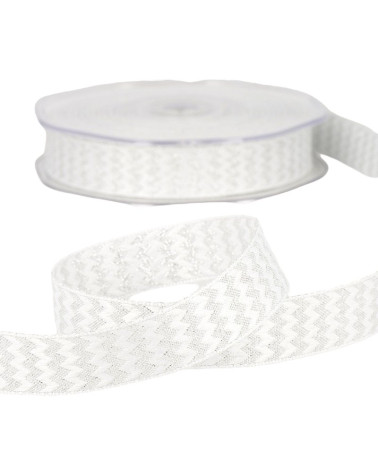 Spool of White metal zigzag ribbon