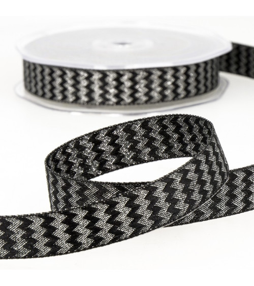 Spool Metal zigzag ribbon Black
