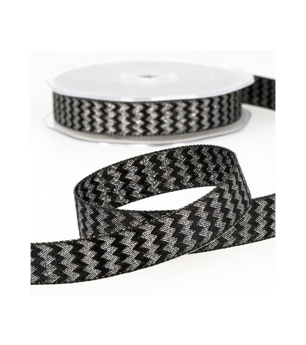 Spool Metal zigzag ribbon Black