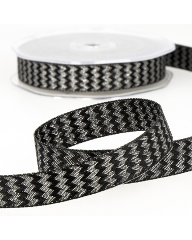 Spool Metal zigzag ribbon Black