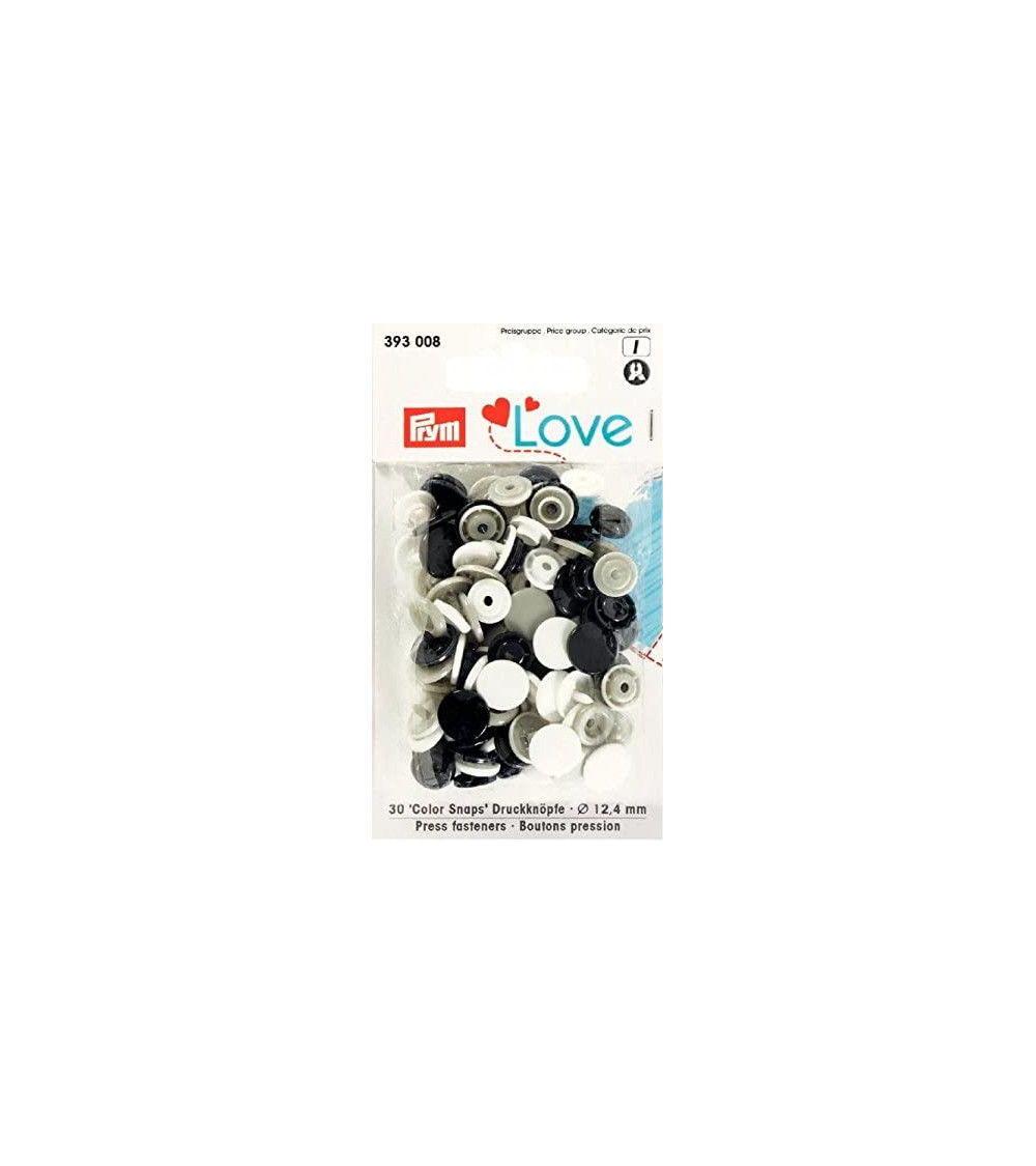 Prym Love Boutons pression plastique 12.4mm marine/gris/blanc