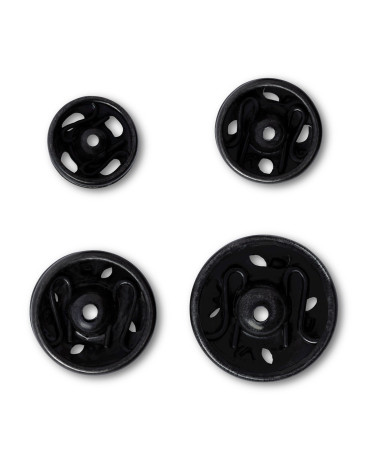 Assortment of 20 brass sewing snap buttons 6-11 mm black Prym