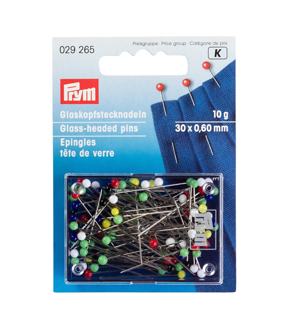 Prym Glass head pins 0.60 x 30 mm assorted colors