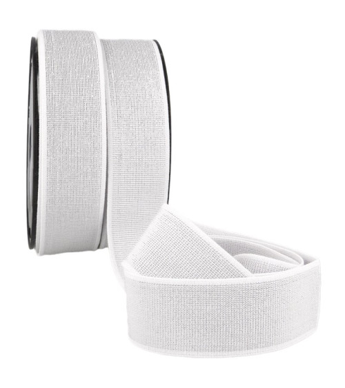 20m spool of elastic metal 40mm white