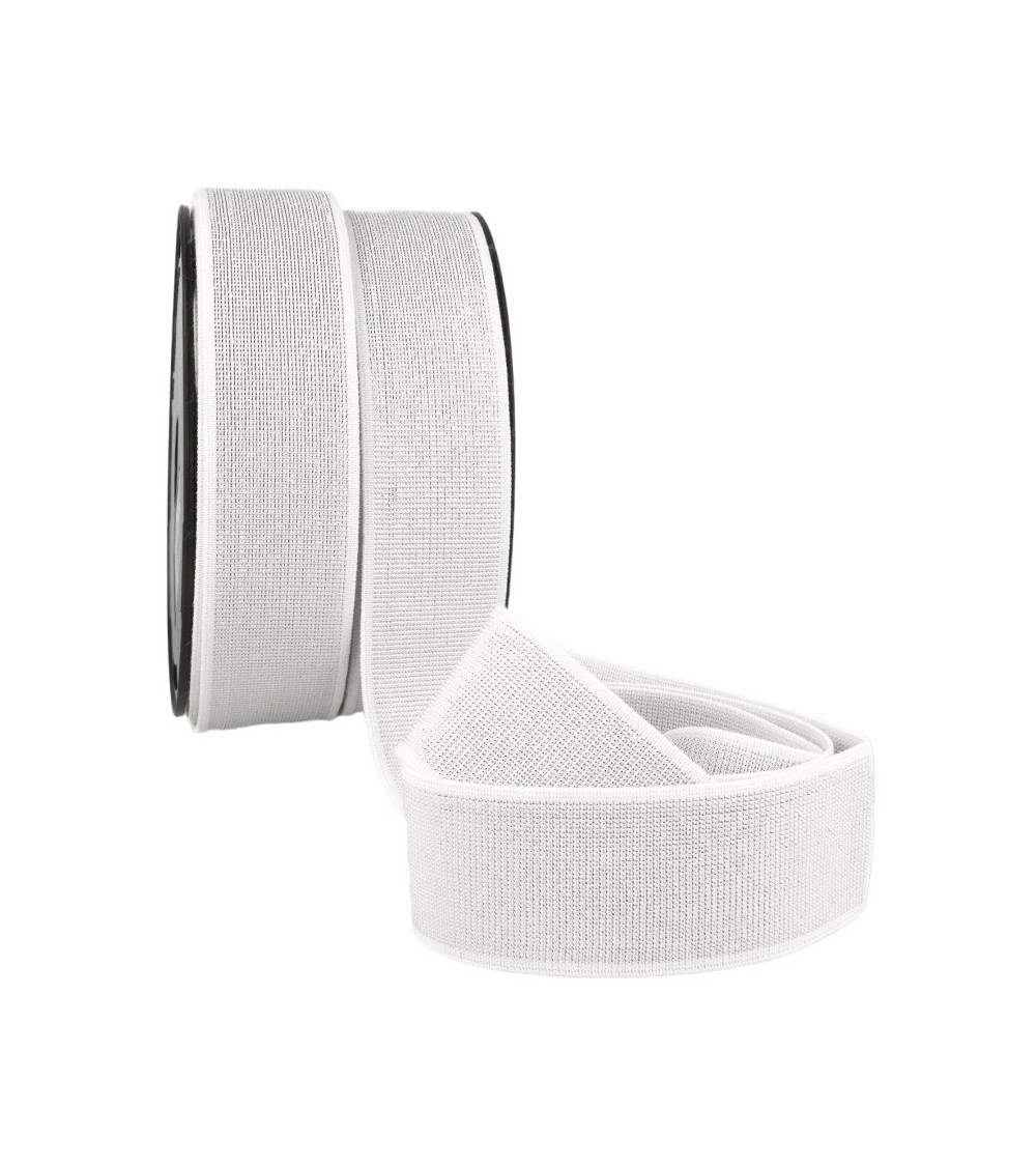 20m reel of elastic metal 40mm white
