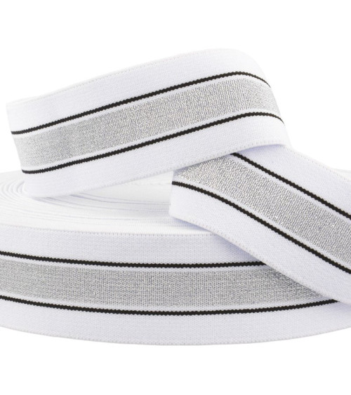 22m reel Elastic metal bands 40mm white