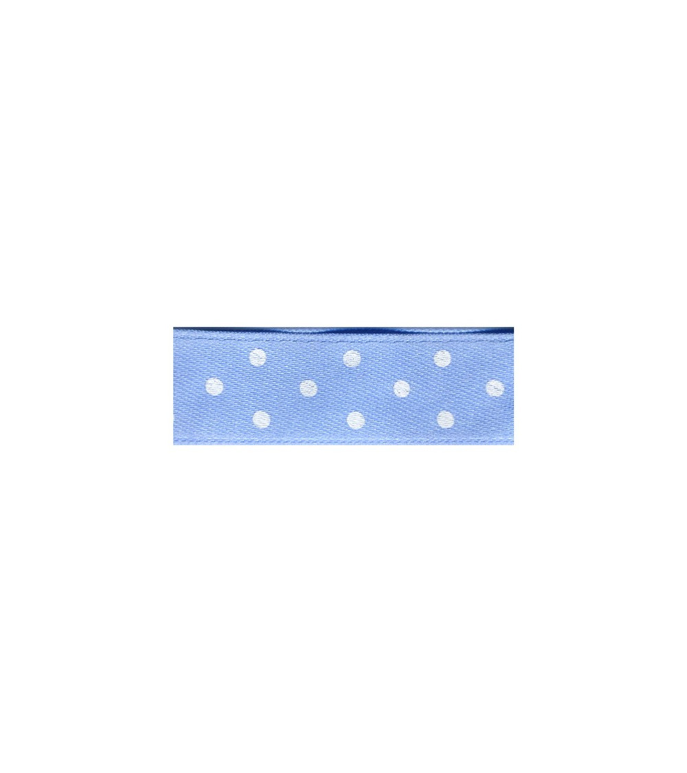 25m Floppy Disk Light Blue Polka Dot Double Sided Ribbon