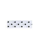 Disquette 25m ruban double face à pois blanc 15mm