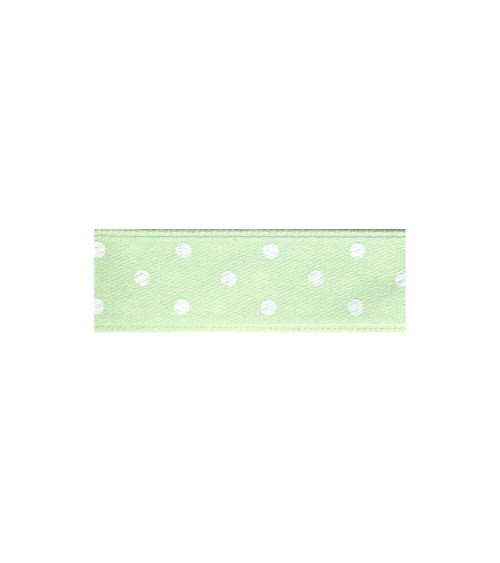 Disquette 25m ruban double face à pois vert nil