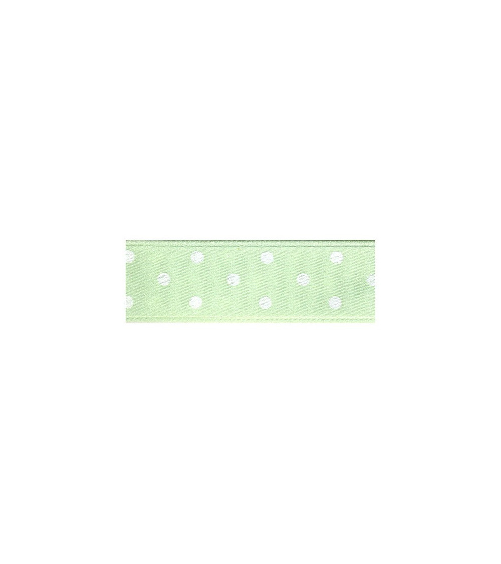 25m Floppy Disk Double Sided Ribbon with Nile Green Polka Dots
