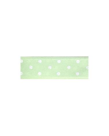 Disquette 25m ruban double face à pois vert nil