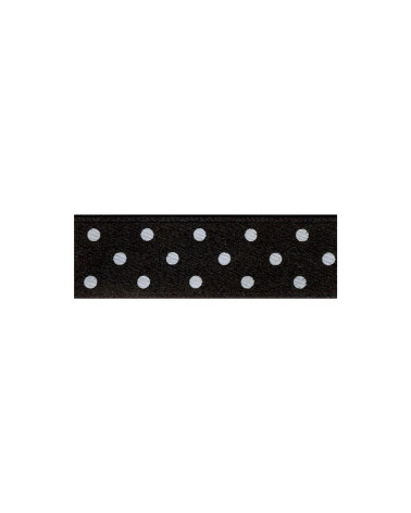 Disquette 25m ruban double face à pois noir