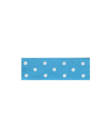 Disquette 25m ruban double face à pois bleu acier