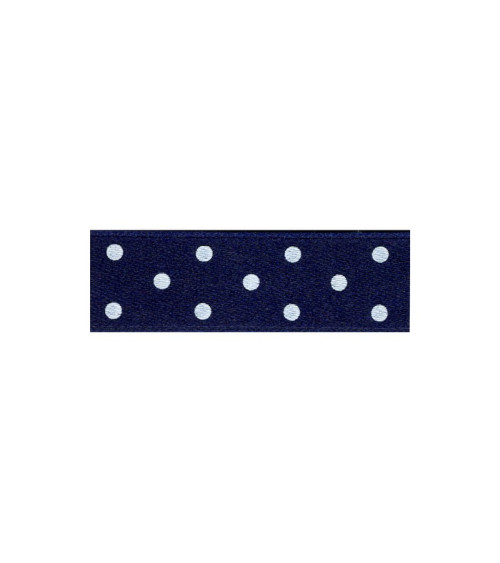 Diskette 25m double-sided ribbon with navy polka dots