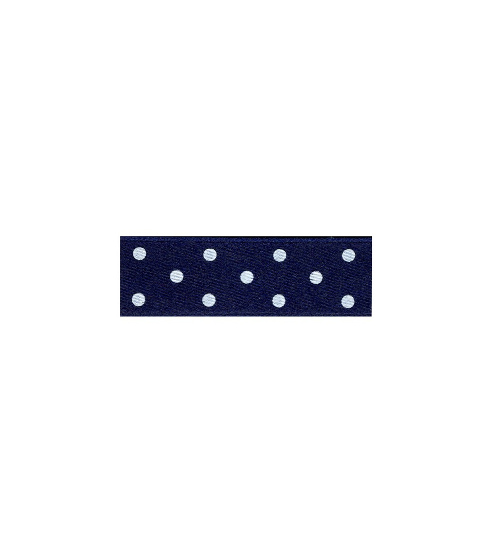 25m floppy disk double-sided ribbon with navy polka dots